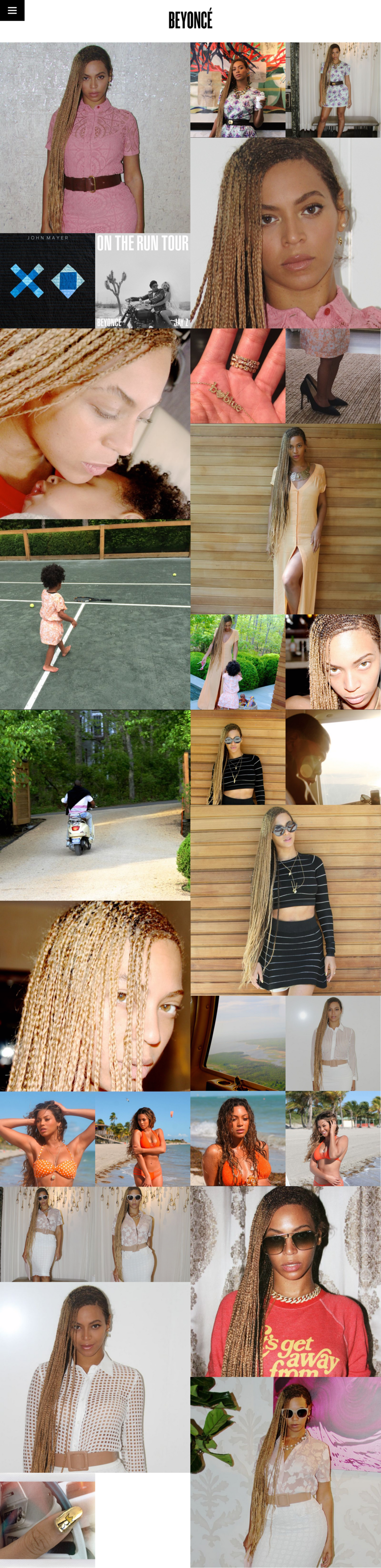 Homepage of Beyonce - home