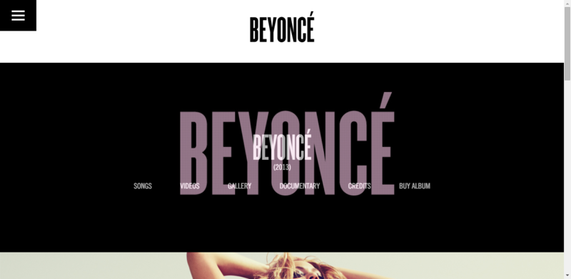 Homepage of Beyonce - album