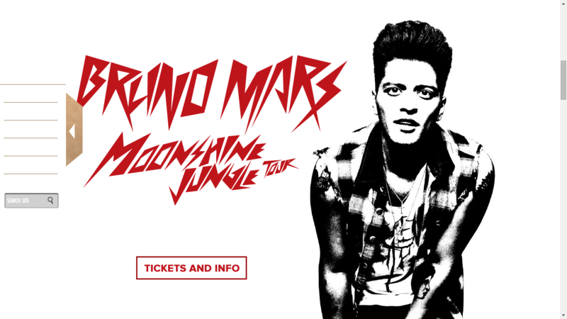 Homepage of Bruno Mars