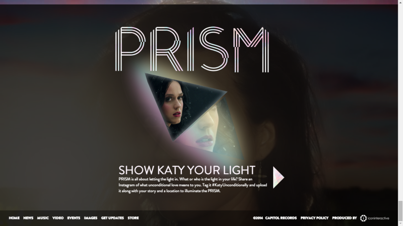 Homepage of Katy Perry